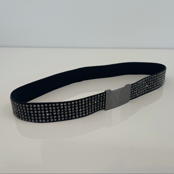 ARMANI EXCHANGE BLACK EMBELLISHED BELT NWOTS! main image 13